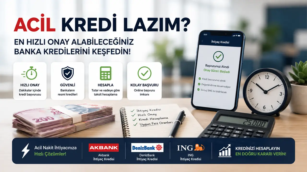 Acil kredi lazım diyenler için hızlı onay kredi hesaplama ve banka karşılaştırma rehberi